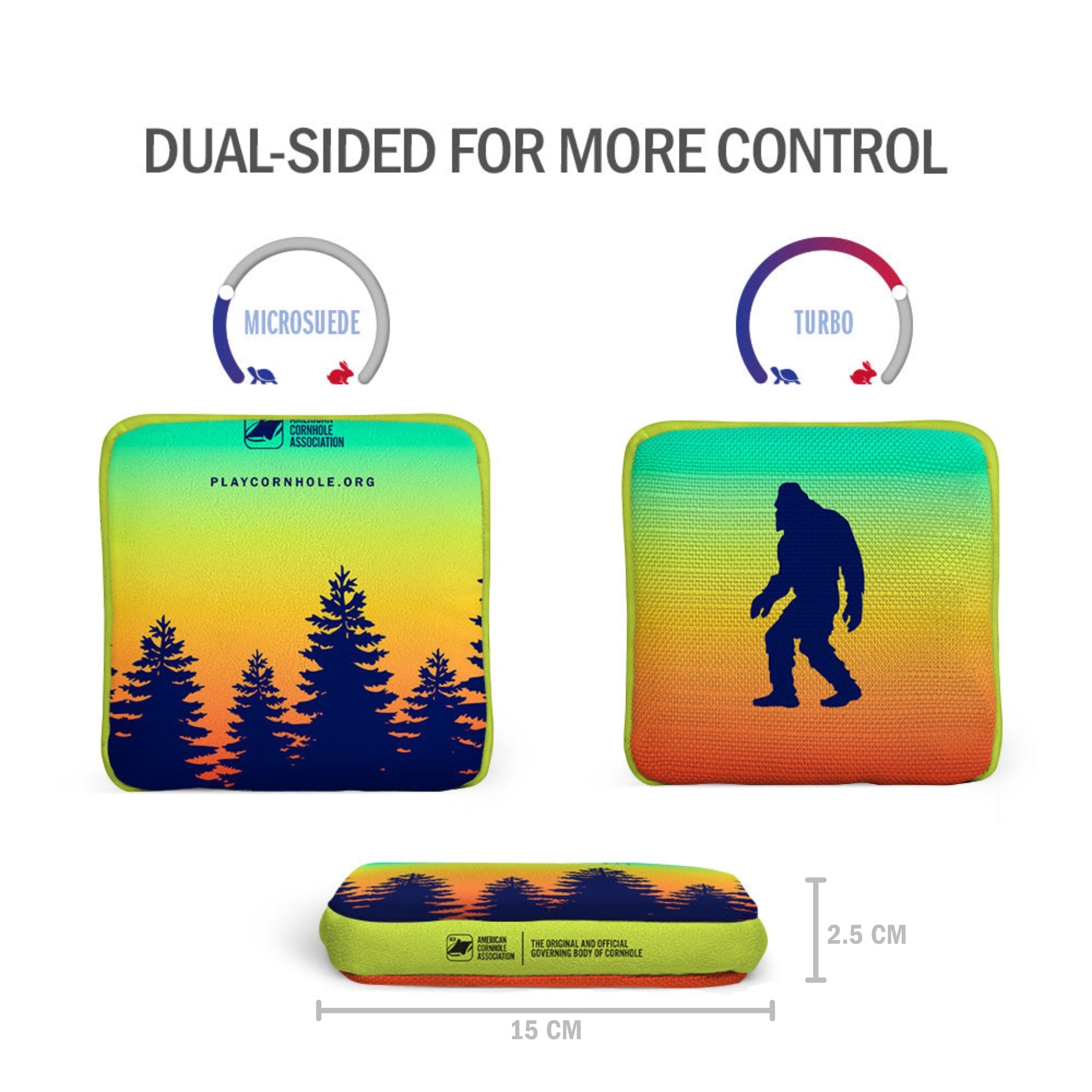 Retro Sasquatch - Synergy Edge Cornhole Bags - 15x15cm