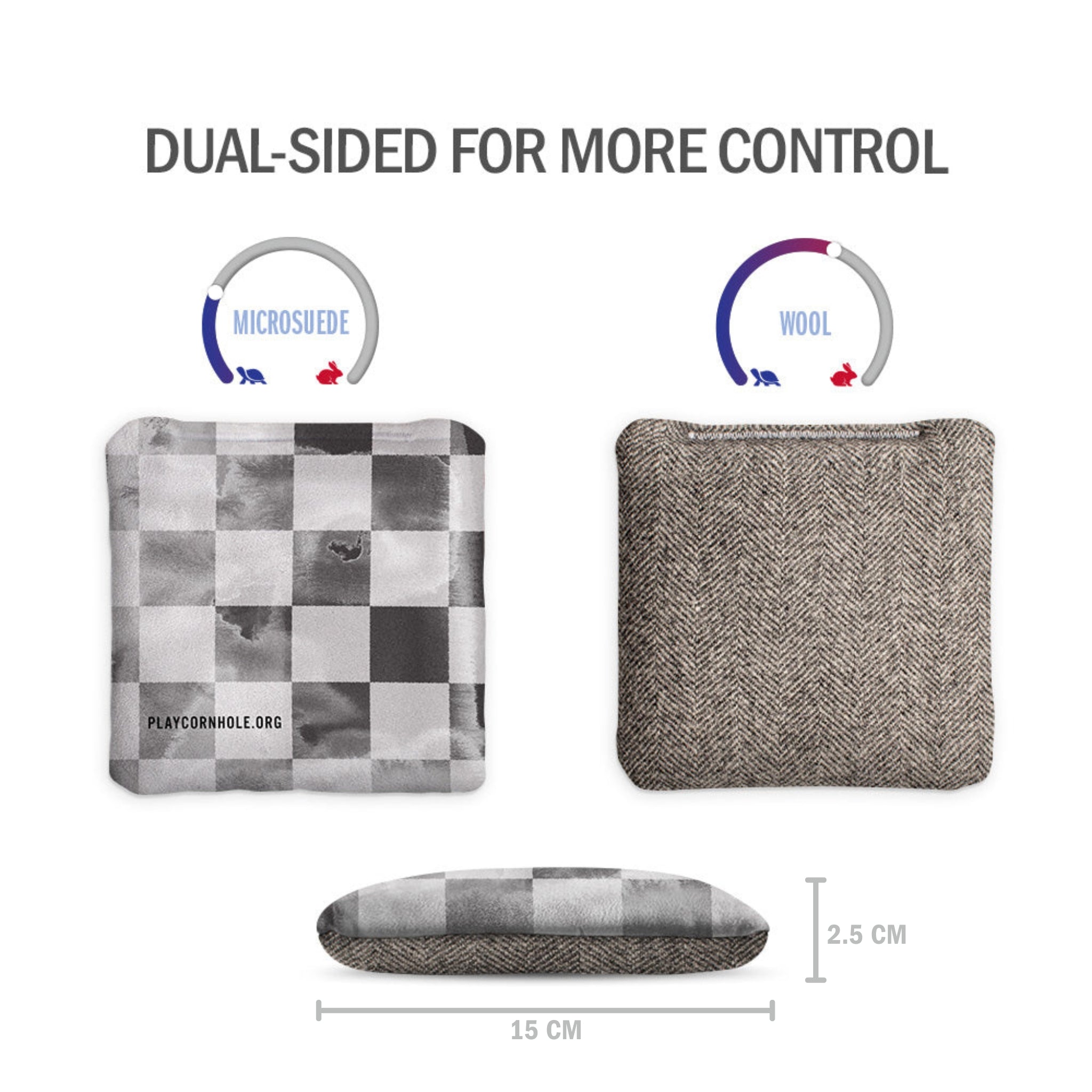 Distressed Checkered Retro Synergy Soft Cornhole Bags (15x15 cm)