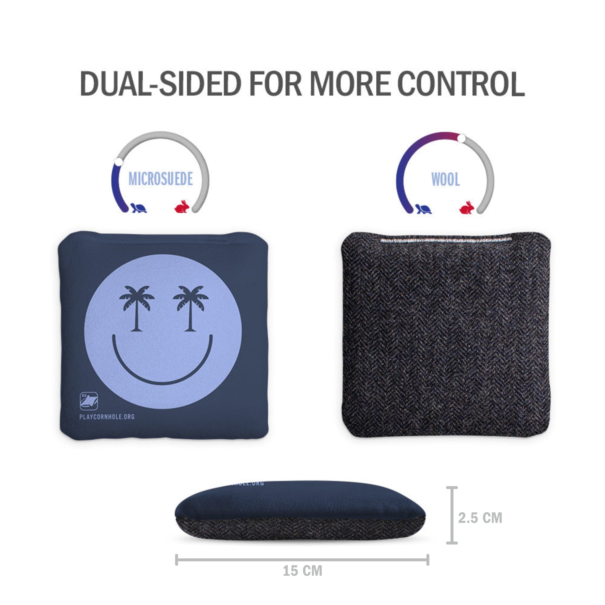 Smiley Palm Synergy Soft Cornhole Bags (15x15 cm)