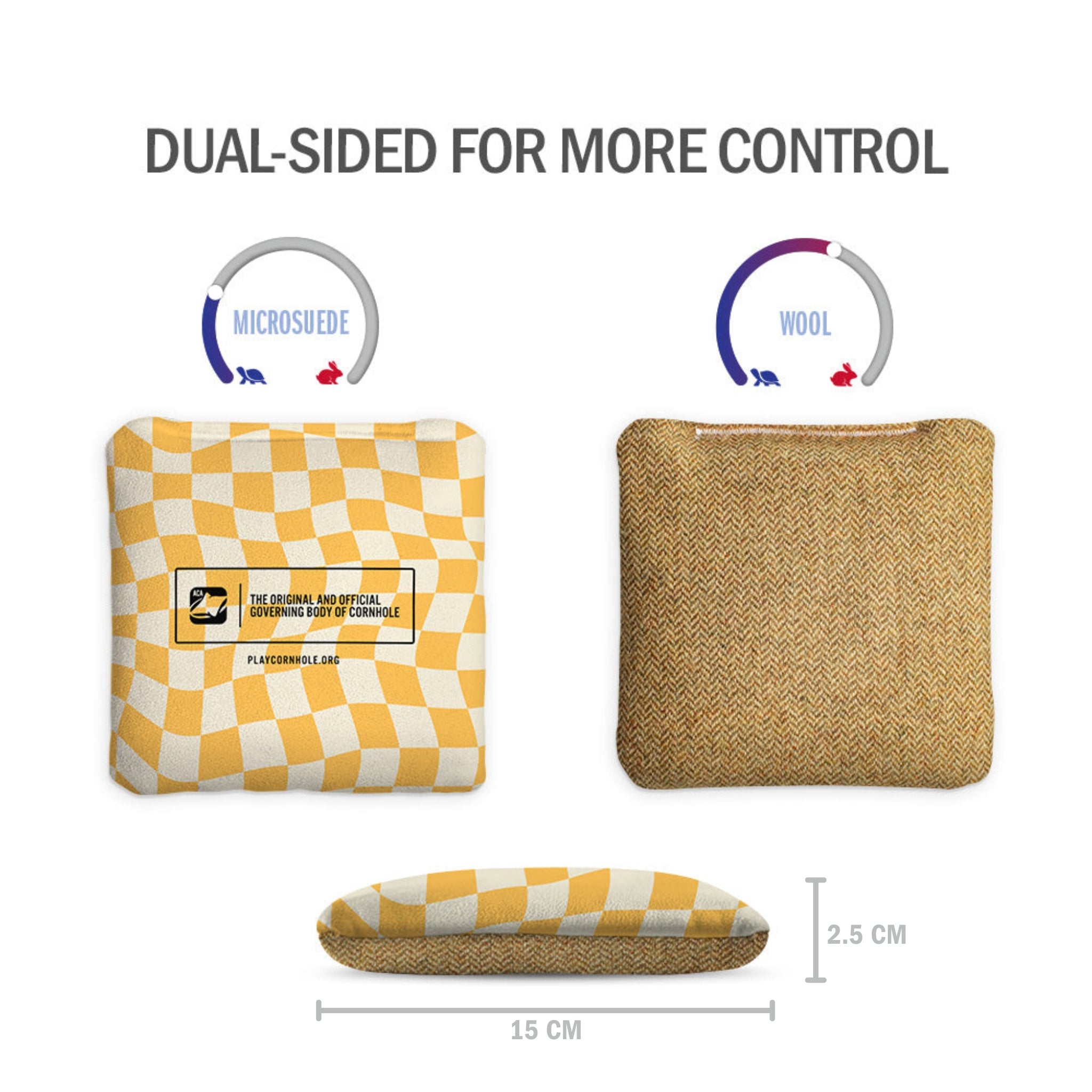Wavy Retro Checkered Synergy Soft Cornhole Bags (15x15 cm)
