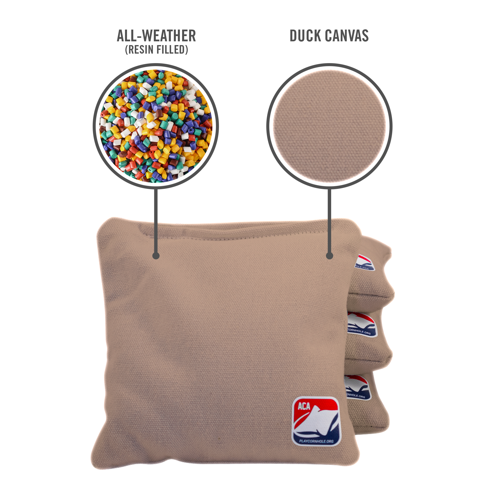 Khaki Daily 66x Cornhole Bags (15x15 cm)