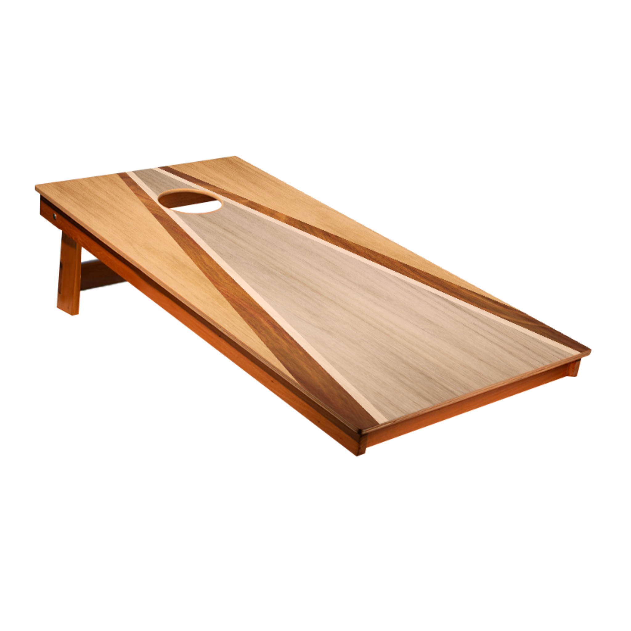 Natural & Gray Wood Triangle - 1x Cornhole Board (60 x 120cm)