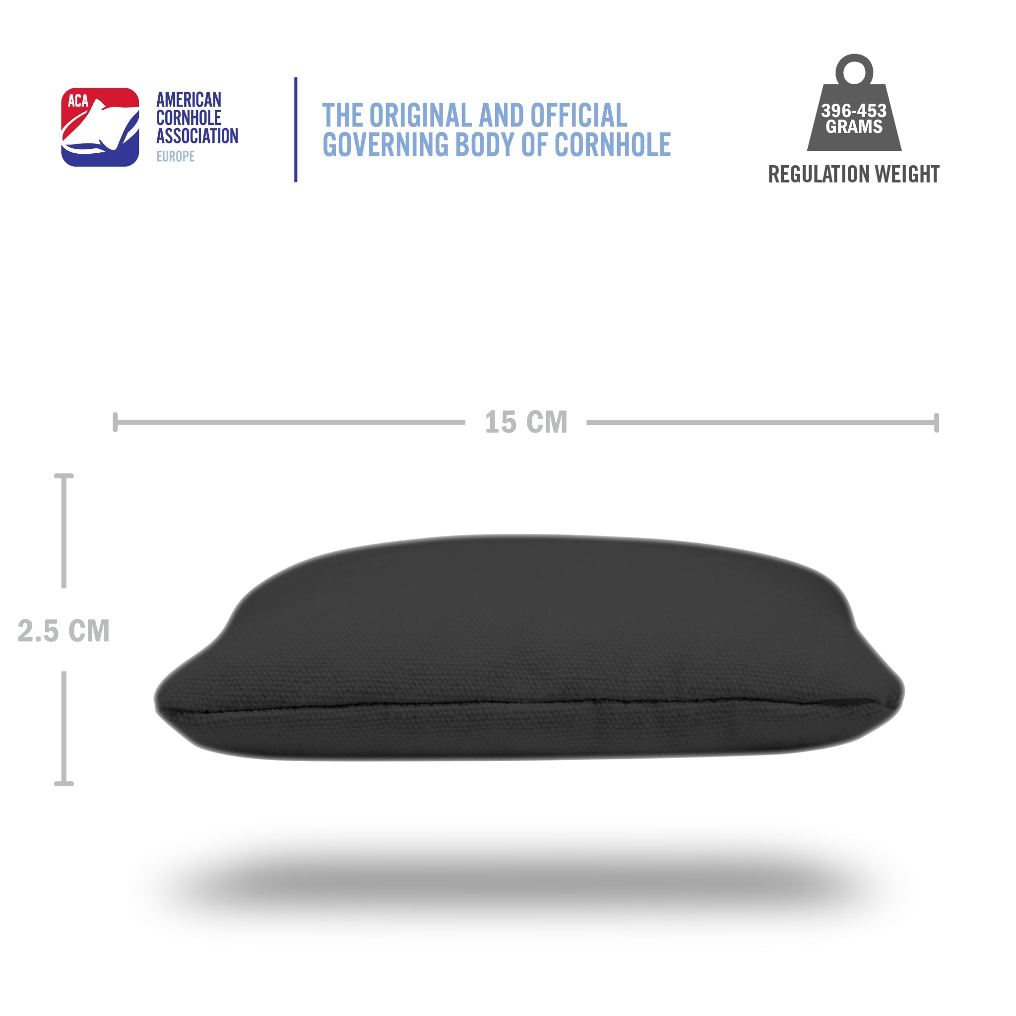 Black - Classic Cornhole Bags - 15x15cm