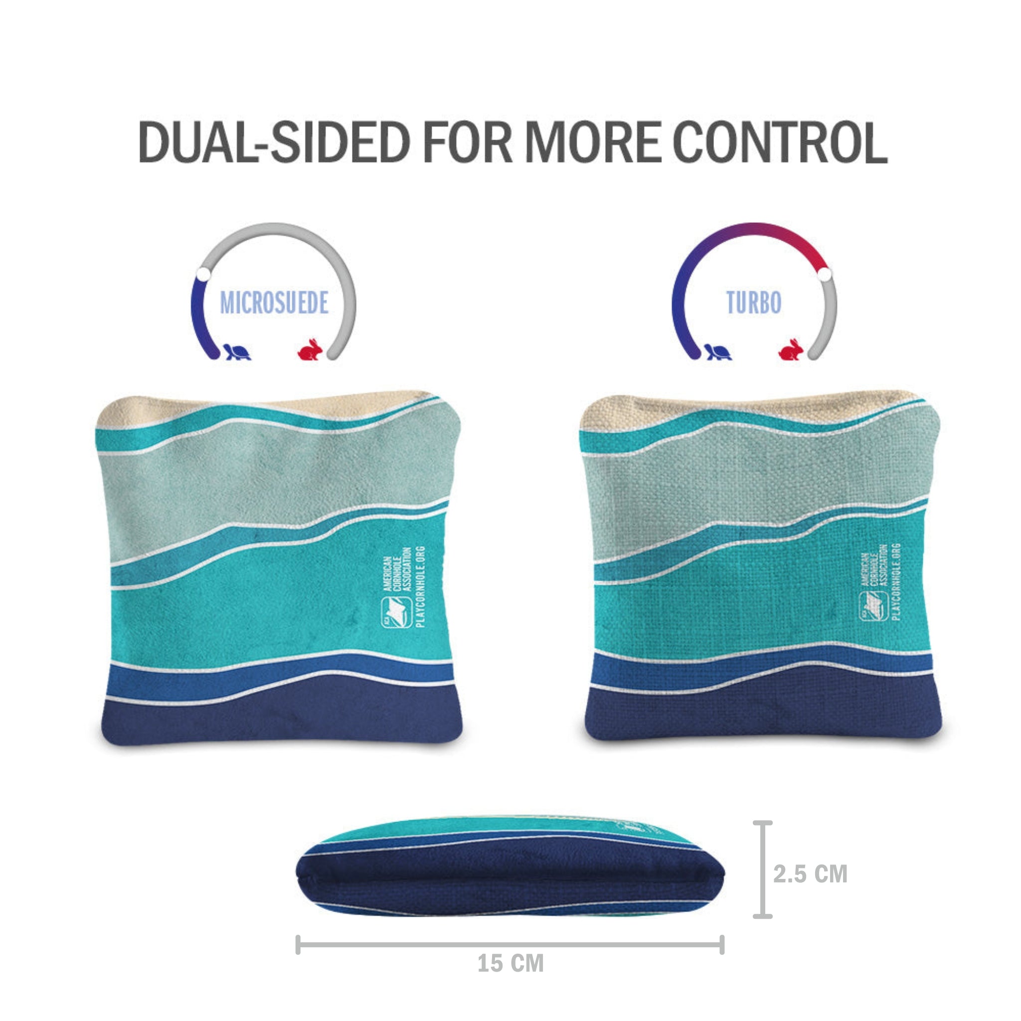 Multicolor Waves Synergy Pro Cornhole Bags (15x15 cm)