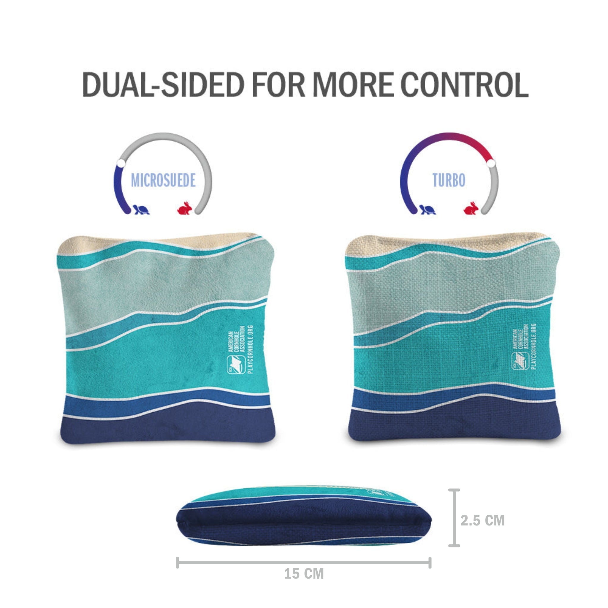 Multicolor Waves - Synergy Pro Cornhole Bags - 15x15cm