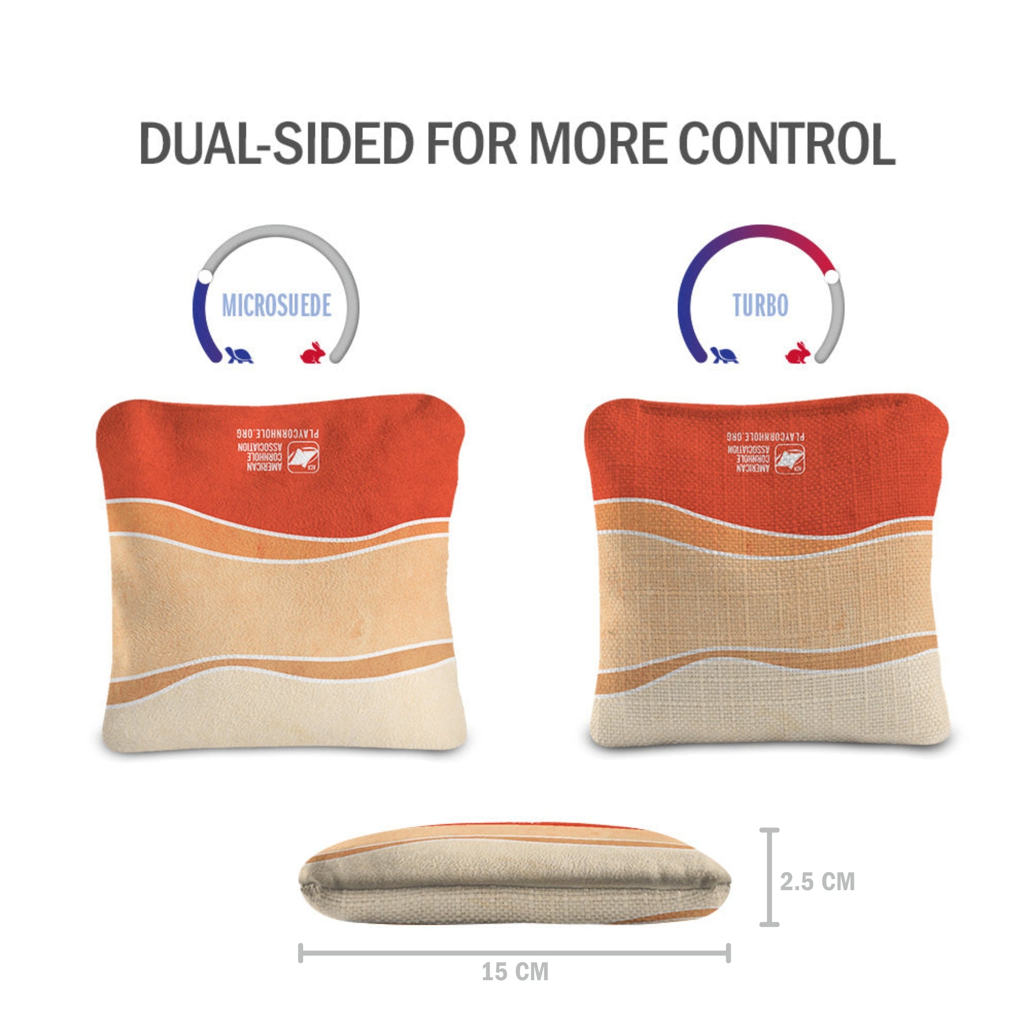 Multicolor Waves Synergy Pro Cornhole Bags (15x15 cm)