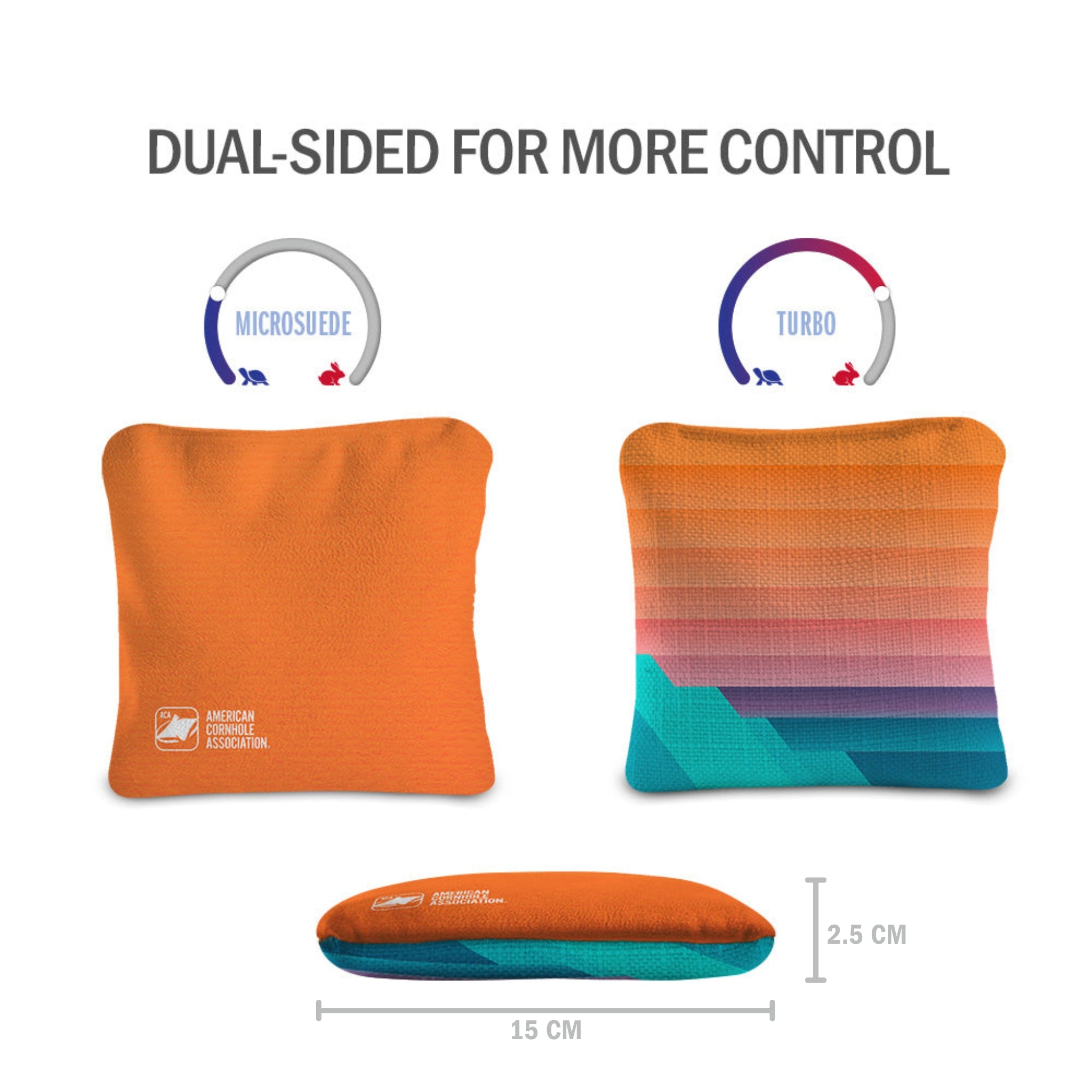 Retro Sunset Stripes Synergy Pro Cornhole Bags (15x15 cm)