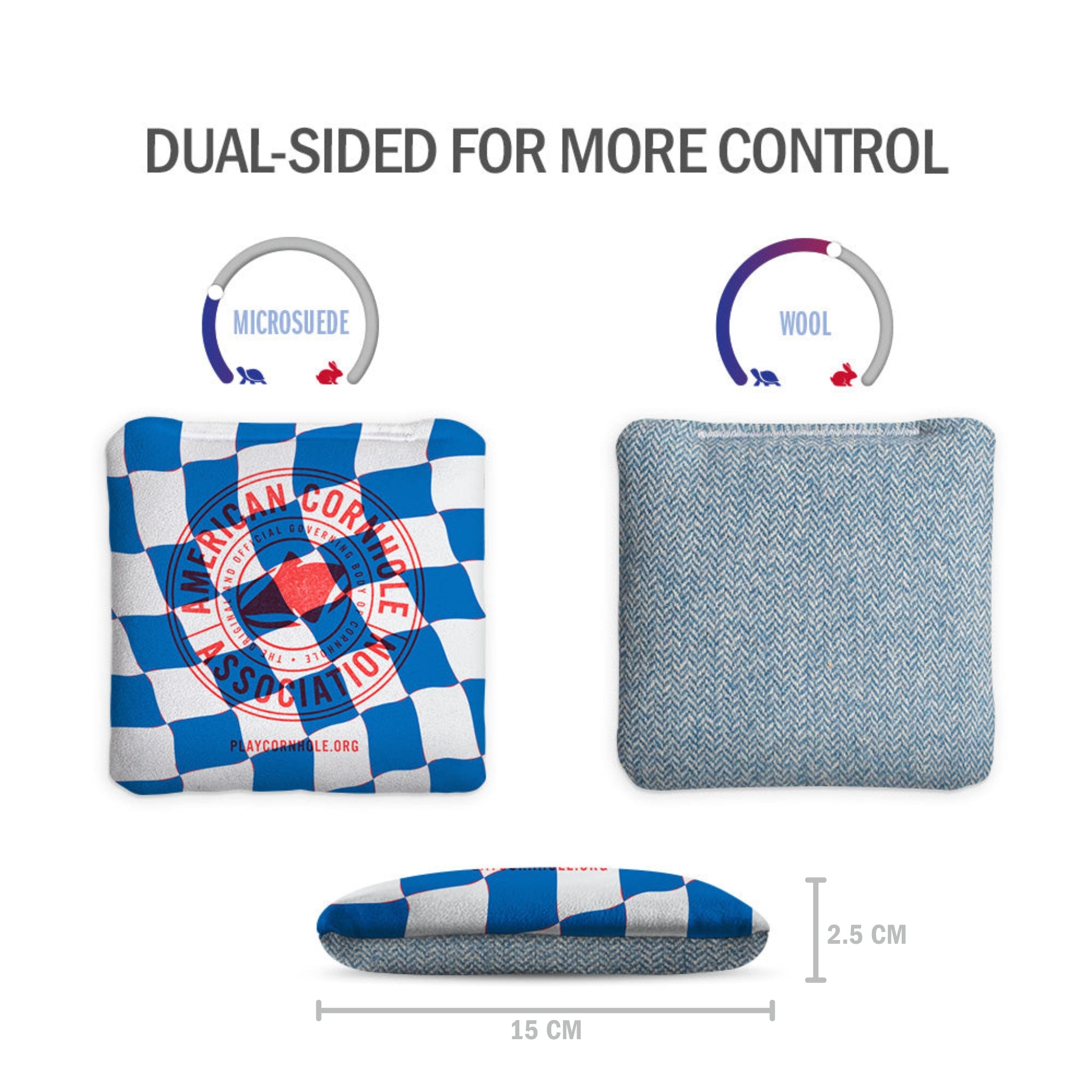 ACA Checkered Flag Synergy Soft Cornhole Bags (15x15 cm)