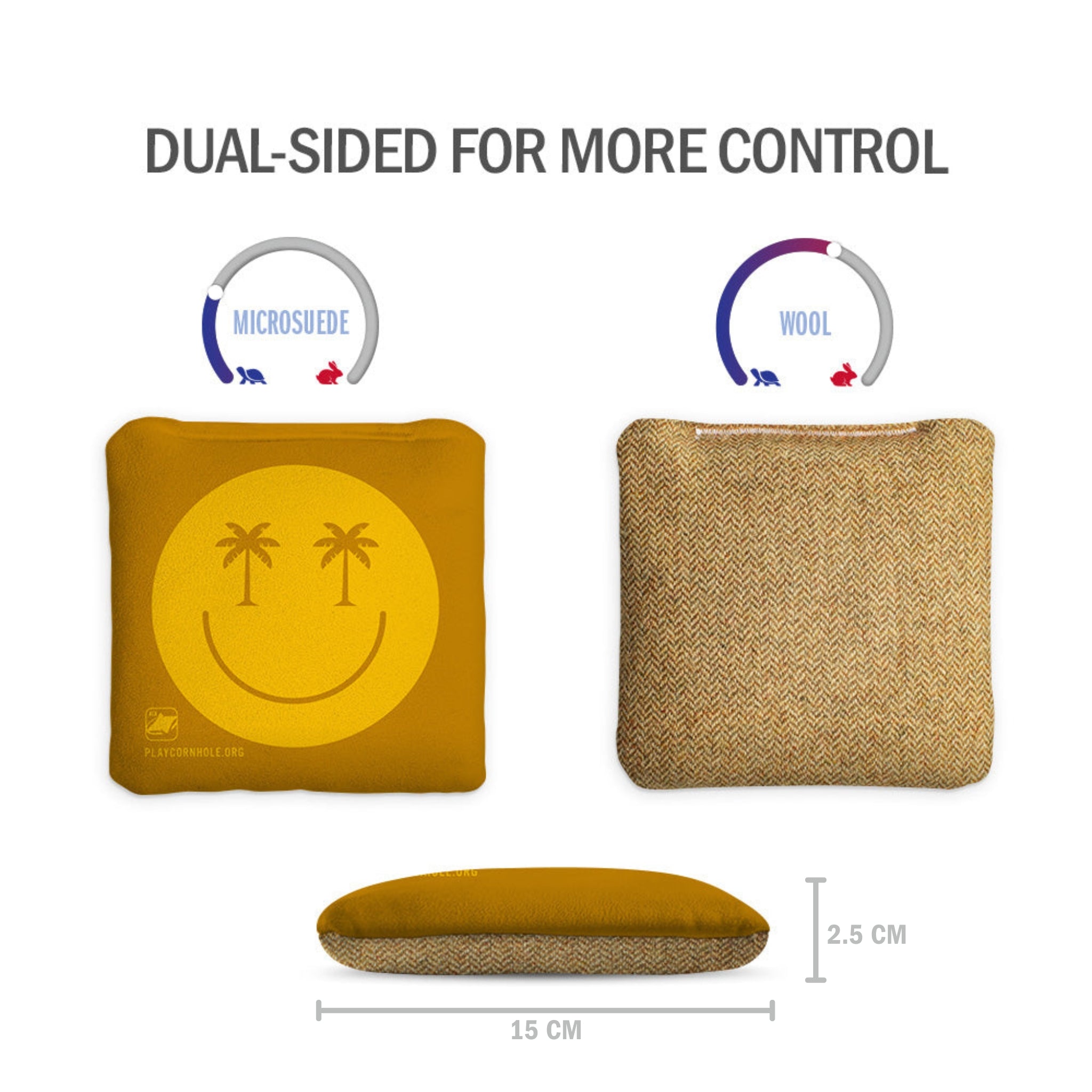 Smiley Palm Synergy Soft Cornhole Bags (15x15 cm)