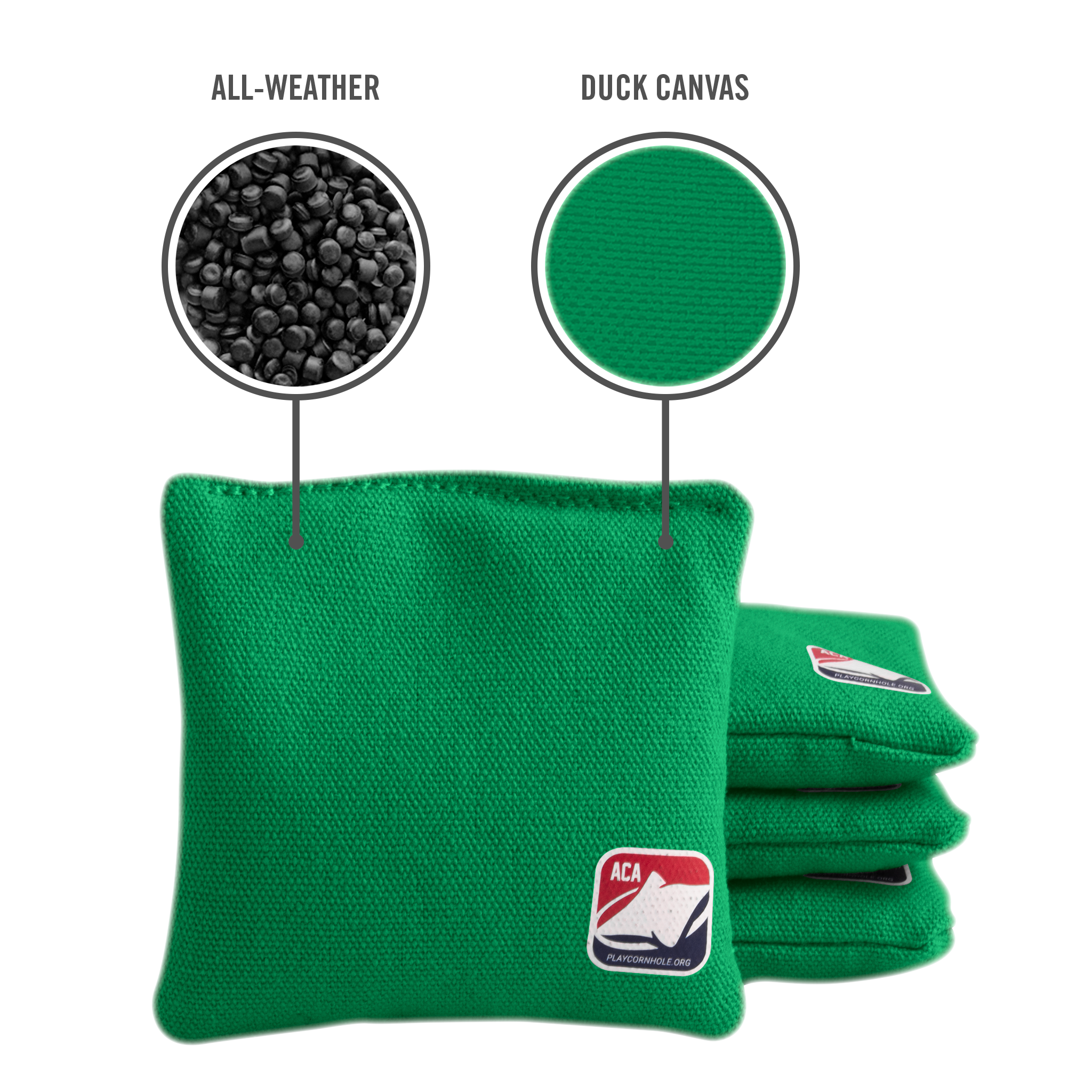 Green Daily 44x Cornhole Bags (10x10 cm)