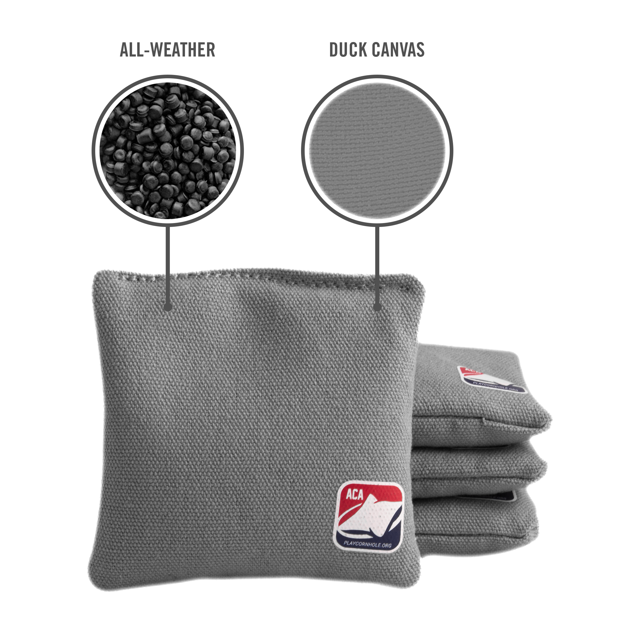 Gray Daily 44x Cornhole Bags (10x10 cm)
