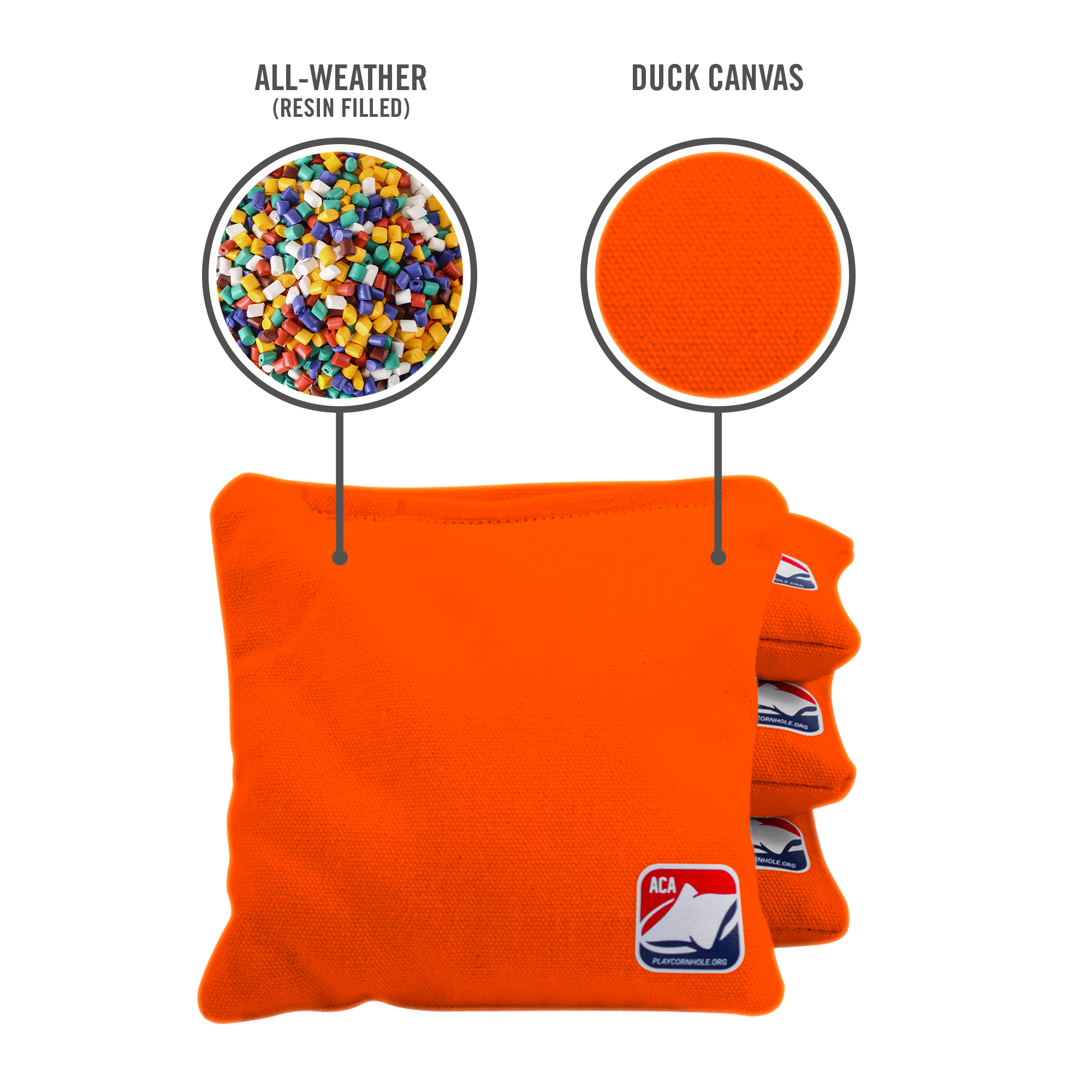Orange Daily 66x Cornhole Bags (15x15 cm)