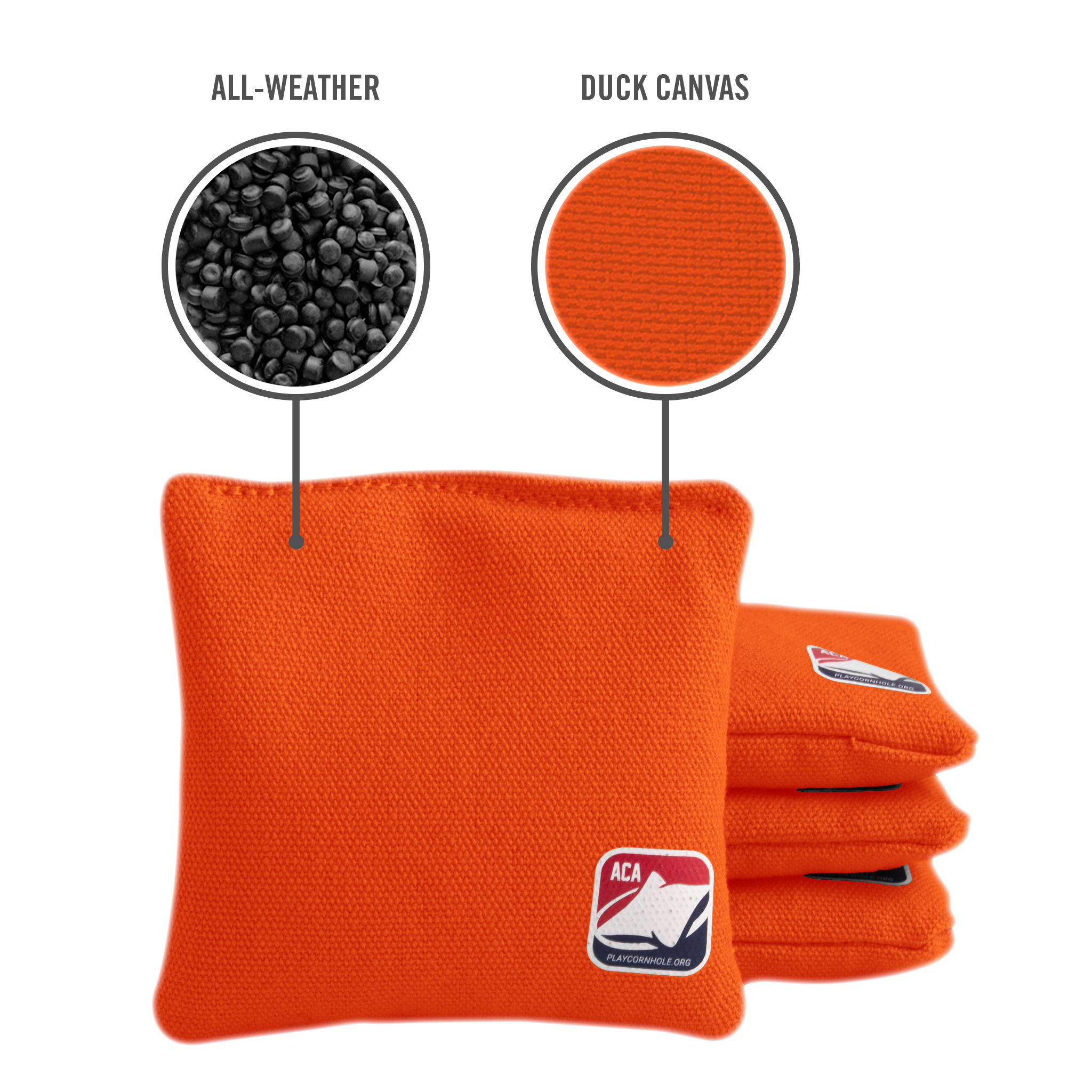 Orange Daily 44x Cornhole Bags (10x10 cm)