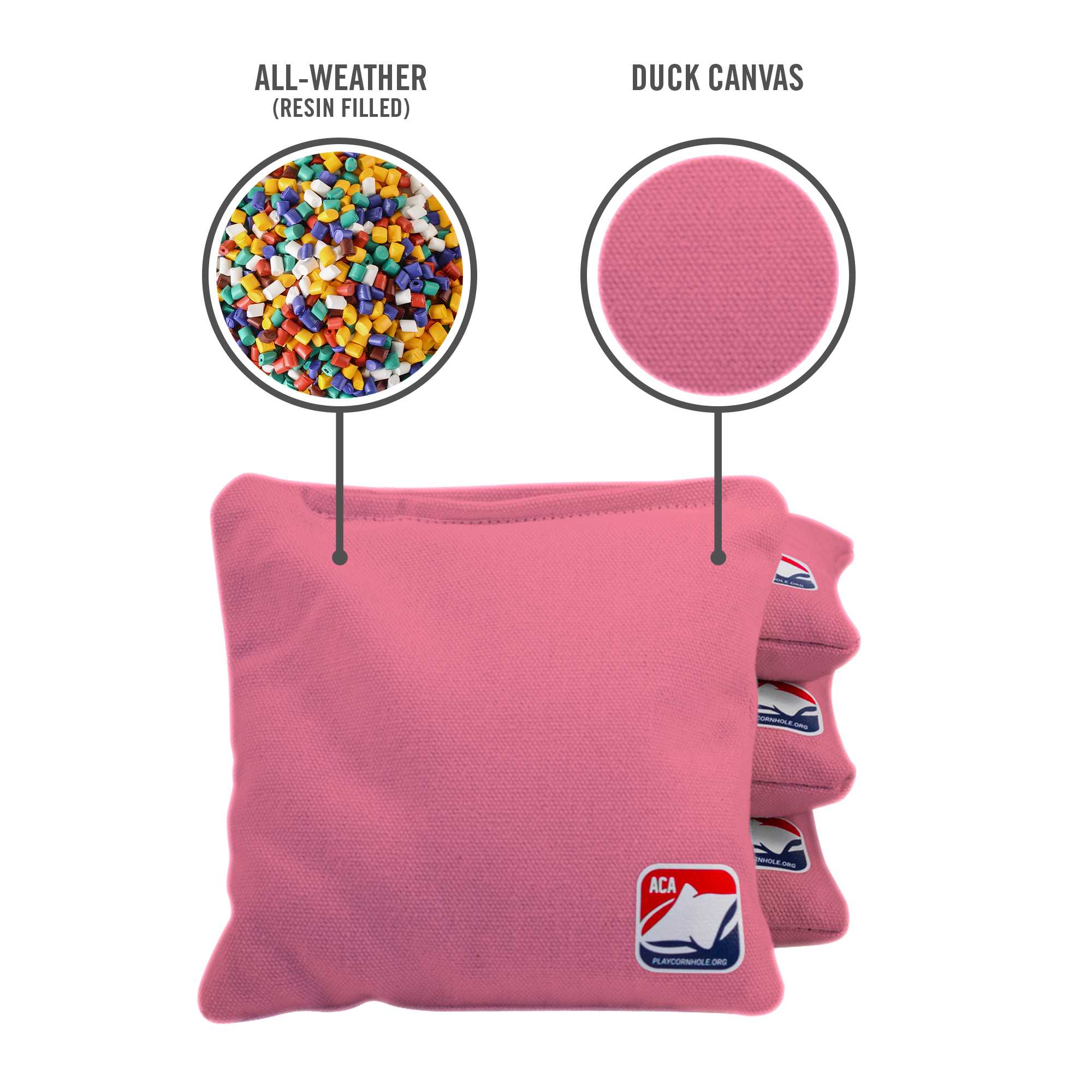 Pink Daily 66x Cornhole Bags (15x15 cm)
