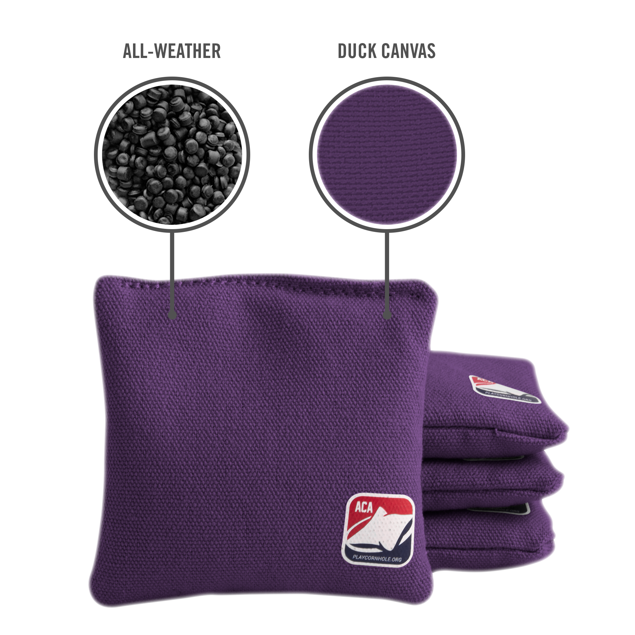 Purple Daily 44x Cornhole Bags (10x10 cm)