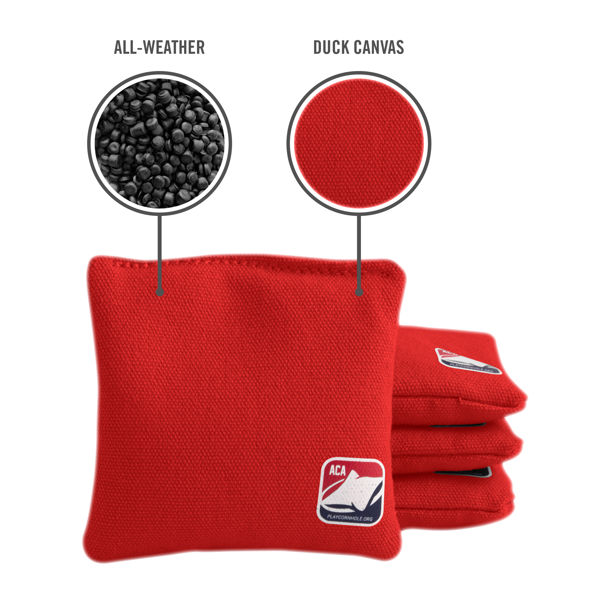 Red Daily 44x Cornhole Bags (10x10 cm)
