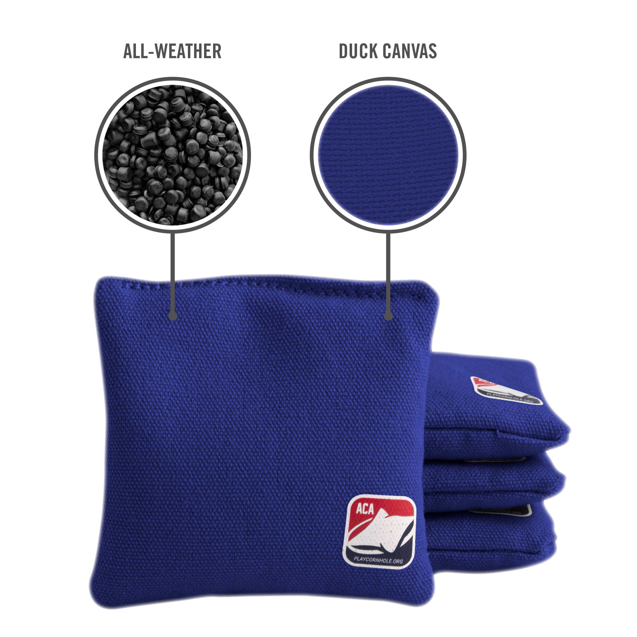 Royal Blue - Kids Cornhole Bags - 10x10cm