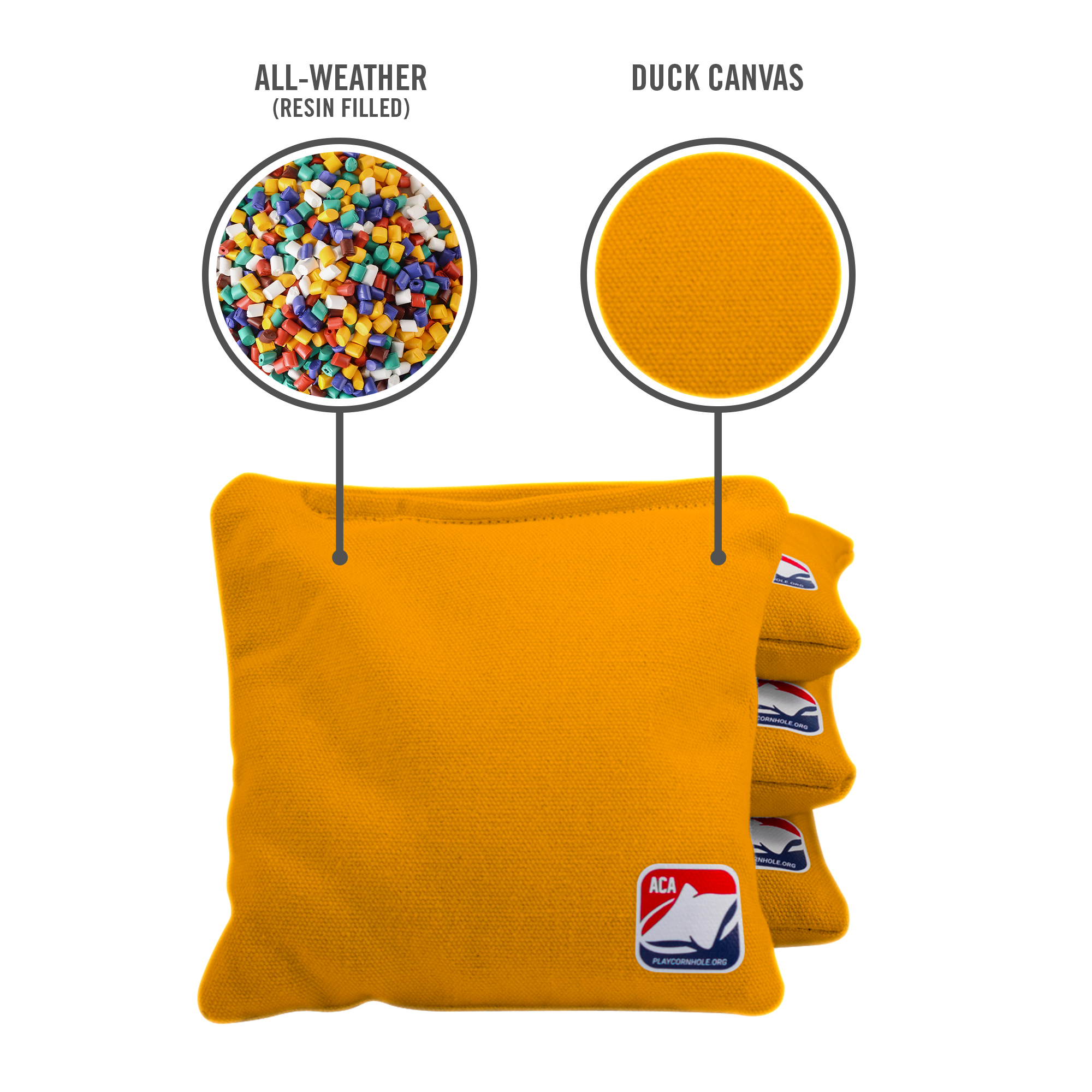 Yellow Daily 66x Cornhole Bags (15x15 cm)