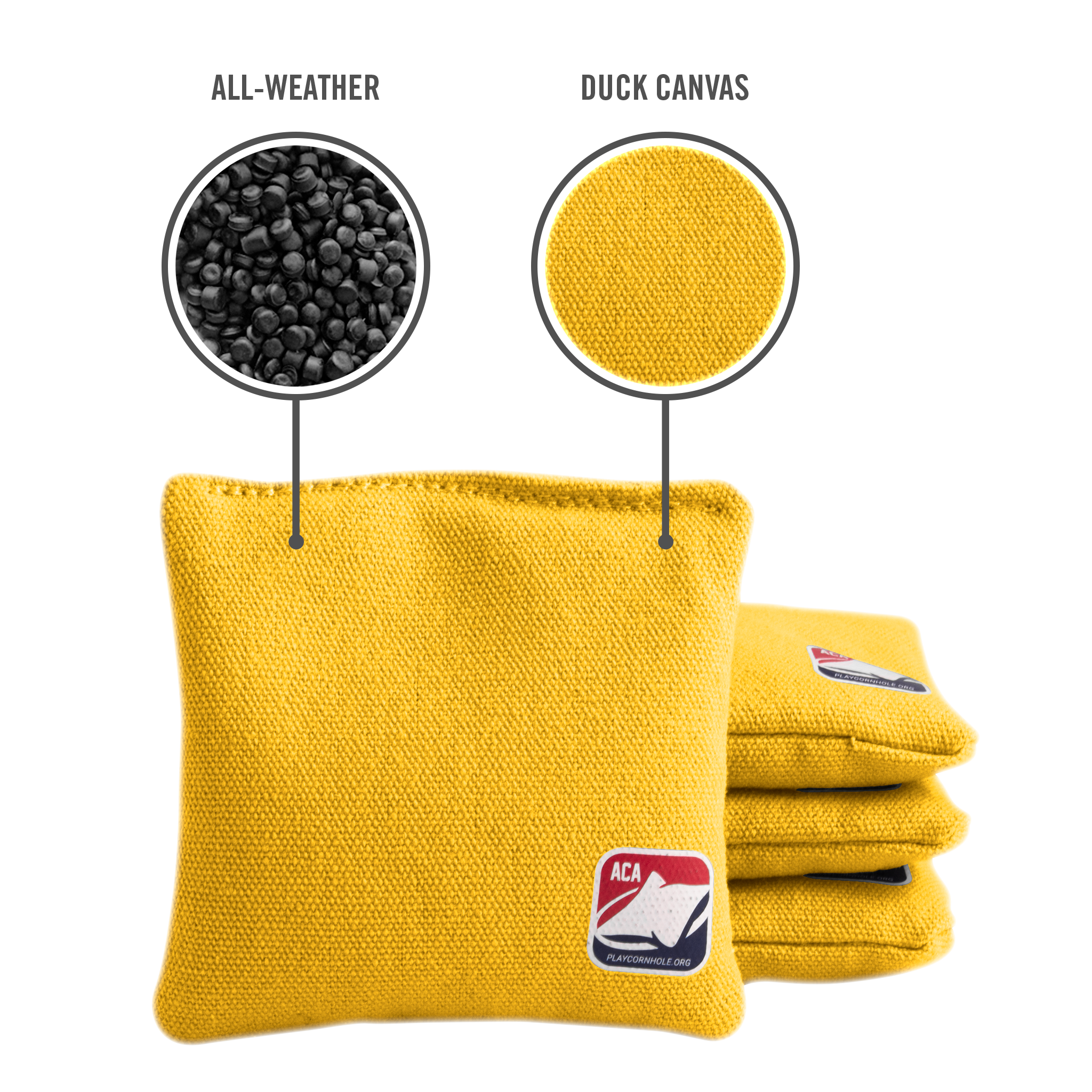 Yellow Daily 44x Cornhole Bags (10x10 cm)